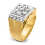 14k Two-tone IBGoodman Men's Polished and Satin Cluster Ring Mounting - Image 8