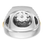 IBGoodman 10k Two-tone Men's Polished and Textured 1 Carat A Quality Diamond Cluster Ring - Image 7