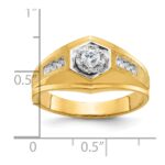 14k IBGoodman Men's Polished and Satin 1/3 carat Diamond Complete Ring - Image 3