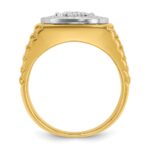 IBGoodman 10k Two-tone Men's Polished Satin and Textured 1 Carat A Quality Diamond Ring - Image 2