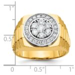 IBGoodman 10k Two-tone Men's Polished Satin and Textured Ring Mounting - Image 3