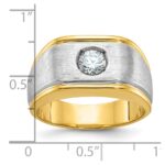 14k Two-tone IBGoodman Men's Polished and Satin Diamond Ring Mounting - Image 2