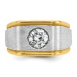 14k Two-tone IBGoodman Men's Polished and Satin Diamond Ring Mounting - Image 6