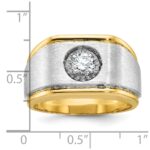 14k Two-tone IBGoodman Men's Polished and Satin Diamond Ring Mounting - Image 3