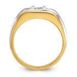 IBGoodman 14k Two-tone 1/4 carat Lab Grown Diamond VS/SI+ G+ Complete Polished and Satin Men's Ring - Image 2