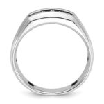 IBGoodman 14k White Gold 1/4 carat Lab Grown Diamond VS/SI+ G+ Complete Polished Satin and Grooved Five Stone Men's Ring - Image 2