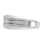 IBGoodman 14k White Gold 1/2 carat Lab Grown Diamond VS/SI+ G+ Complete Satin and Grooved Five Stone Men's Ring - Image 3
