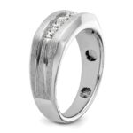 IBGoodman 14k White Gold 1/2 carat Lab Grown Diamond VS/SI+ G+ Complete Satin and Grooved Five Stone Men's Ring - Image 6