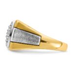 10k Two-tone IBGoodman Men's Polished and Satin Ring Mounting - Image 3