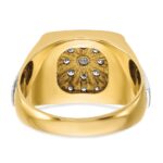 10k Two-tone IBGoodman Men's Polished and Satin Ring Mounting - Image 5