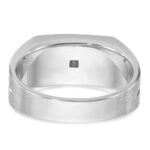 14k White Gold IBGoodman Men's Polished and Satin 1/4 carat Diamond Complete Ring - Image 7