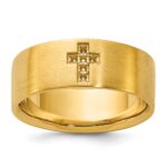 10k IBGoodman Men's Satin Cross Ring Mounting