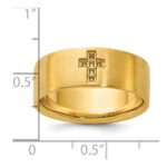 10k IBGoodman Men's Satin Cross Ring Mounting - Image 3