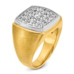 IBGoodman 10k Two-tone Men's Polished and Satin 1 5/8 Carat A Quality Diamond Cluster Ring - Image 8
