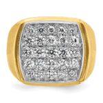 IBGoodman 14k Two Tone 1 3/4 carat Lab Grown Diamond VS/SI+ G+ Complete Men's Polished and Satin Cluster Ring - Image 4