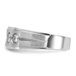 14k White Gold IBGoodman Men's Polished and Satin 1 carat Diamond Complete Ring - Image 5