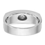 14k White Gold IBGoodman Men's Polished and Satin 1 carat Diamond Complete Ring - Image 7