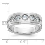 14k White Gold IBGoodman Men's Polished and Satin Diamond Ring Mounting - Image 3