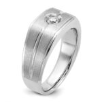14k White Gold IBGoodman Men's Polished and Satin Diamond Ring Mounting - Image 6