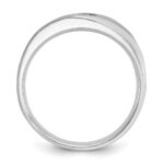 14k White Gold IBGoodman Men's Polished and Satin 1/10 carat Diamond Complete Ring - Image 2