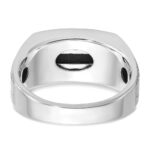 IBGoodman 14k White Gold Men's Polished and Satin Gemstone Ring Mounting - Image 7