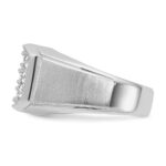 14k White Gold IBGoodman Men's Polished & Satin Cluster Ring Mounting - Image 5