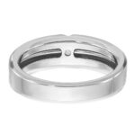 14k White Gold IBGoodman Men's Polished and Satin Diamond Ring Mounting - Image 7