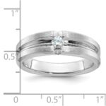 14k White Gold IBGoodman Men's Polished and Satin Diamond Ring Mounting - Image 3