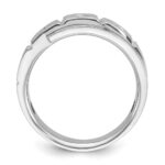 14k White Gold IBGoodman Men's Polished and Satin Diamond Ring Mounting - Image 2