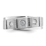 14k White Gold IBGoodman Men's Polished and Satin 1/4 carat Diamond Complete Ring - Image 6