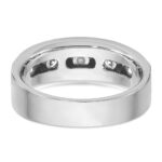14k White Gold IBGoodman Men's Polished and Satin 1/2 carat Diamond Complete Ring - Image 7