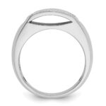 14k White Gold IBGoodman Men's Polished Rectangle Ring Mounting - Image 2