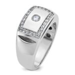 IBGoodman 10k White Gold Men's Polished and Cut-Out Ring Mounting - Image 8