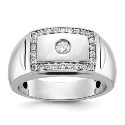 IBGoodman 14k White Gold Men's Polished and Cut-Out Ring Mounting