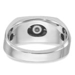 14k White Gold with Black Rhodium IBGoodman Men's Satin 1/5 carat Diamond Complete Ring - Image 7
