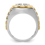 IBGoodman 14k Two-tone Men's Polished Satin and Textured Ring Mounting - Image 2