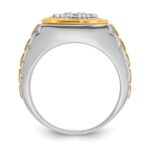 IBGoodman 14k Two-Tone 1 carat Lab Grown Diamond VS/SI+ G+ Complete Ribbed Men's Cluster Ring - Image 2