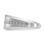14k White Gold IBGoodman Men's Polished and Satin 1/5 carat Diamond Semi-mount Ring - Image 5