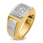 IBGoodman 14k with White Rhodium Men's Polished and Satin 1/2 Carat AA Quality Diamond Cluster Ring - Image 8