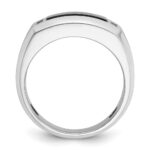 14k White Gold IBGoodman Men's Satin Onyx and 1/15 carat Diamond Complete Ring - Image 2