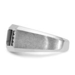 14k White Gold IBGoodman Men's Satin Onyx and Diamond Ring Mounting - Image 3