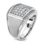 14k White Gold IBGoodman Men's Polished & Satin Cluster Ring Mounting - Image 8