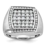 14k White Gold IBGoodman Men's Polished & Satin Cluster Ring Mounting