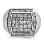 14k White Gold IBGoodman Men's Polished & Satin Cluster Ring Mounting - Image 6