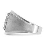 IBGoodman 14k White Gold Men's Polished and Satin 1 1/5 Carat AA Quality Diamond Cluster Ring - Image 5