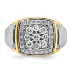 IBGoodman 10k Two-tone Men's Polished and Satin Square Cluster Ring Mounting - Image 6