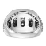 IBGoodman 14k White Gold 1 carat Lab Grown Diamond VS/SI+ G+ Complete Men's Polished and Satin Cluster Ring - Image 5