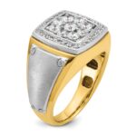IBGoodman 14k Two-tone Men's Polished and Satin Square Cluster Ring Mounting - Image 8