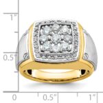 IBGoodman 14k Two-tone Men's Polished and Satin Square Cluster Ring Mounting - Image 3