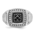 14k White Gold IBGoodman Men's Polished and Satin Ring Mounting - Image 6